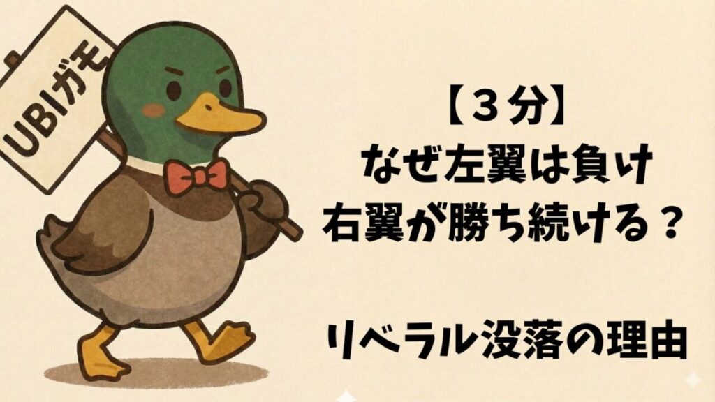 【３分】なぜ左翼は負け右翼が勝ち続けるのか？リベラル没落の理由