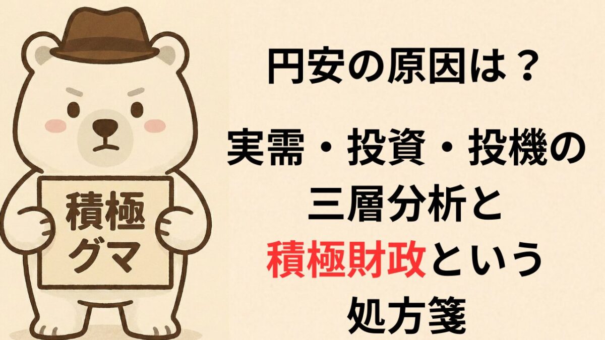円安の原因は?実需・投資・投機の三層分析と積極財政という処方箋